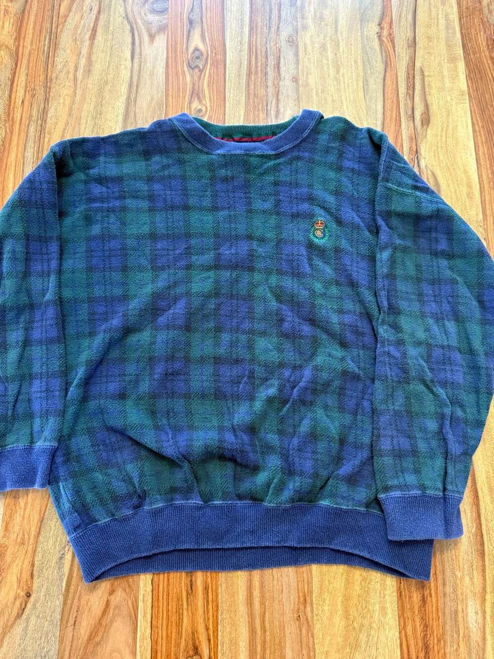 Vintage Chaps Ralph Lauren Plaid Crewneck Sweatshirt Size L